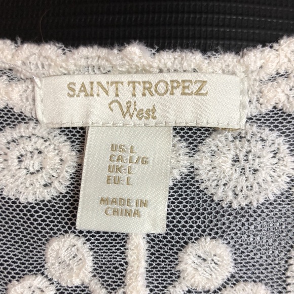 St. Tropez Sheer Ivory Blouse SZ L - Picture 11 of 15